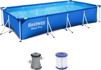 Bestway 'Steel Pro' Frame Pool, inkl. Filterpumpe, Stahl / Kunststoff blau, 400 x 211 x 81 cm
