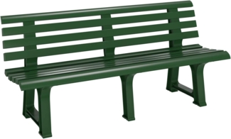 Casaria® Gartenbank Orchidea Wetterfest 240kg Belastbar Rückenlehne ergonomisch Garten Balkon Bank Kunststoff Sitzbank 145 x 49 x 74 cm 3-Sitzer Grün