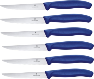 Victorinox 'Swiss Classic' Steakmesser, 6 tlg., Edelstahl blau, 11 cm