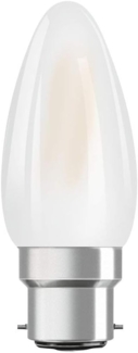 OSRAM Dimmbare Filament LED Lampe mit B22d Sockel, Warmweiss (2700K), Kerzenform, 5W, Ersatz für 40W-Glühbirne, matt, LED Retrofit CLASSIC B DIM