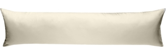 Mako-Satin Seitenschläferkissen Bezug uni / einfarbig natur (beige) 40x145 cm von Bettwaesche-mit-Stil