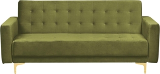 3 Sitzer Sofa ABERDEEN Grün Samtstoff