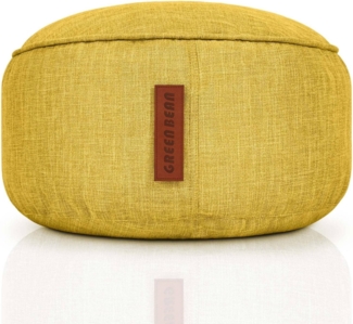 Green Bean® Sitzsack-Hocker 45x25cm mit EPS-Perlen Füllung - Sitz-Pouf für Sitzsäcke - Sitzhocker für Kinder und Erwachsene - Gelb