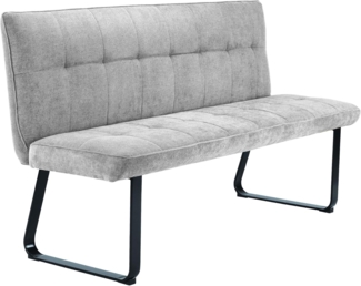 byLIVING Sitz-Bank TALEA, Stoff, Nosagfederung, Untergestell Metall schwarz pulverbeschichtet, hoher Sitzkomfort, Webstoff, grau, B 160, H 92, T 59 cm