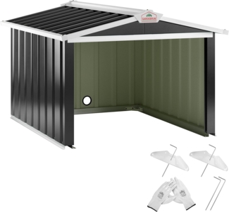 Gardebruk Mähroboter Garage, Stahl, Anthrazit, Satteldach, 63 x 86 x 100 cm