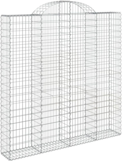 vidaXL Gabione mit Hochbogen 200x30x200/220 cm Verzinktes Eisen 153490