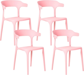 Gartenstuhl 4er Set GUBBIO Rosa