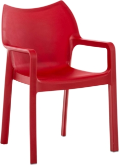 CLP Stuhl Diva Kunststoff-Gartenstuhl mit Armlehnen,rot