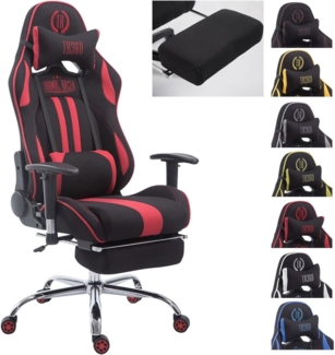 CLP Racing Gaming Bürostuhl Limit V2 Stoff höhenverstellbar und drehbar,schwarz/rot mit Fußablage