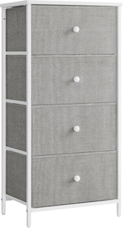 Songmics 'STL314L10' Kommode mit 4 Stoff-Schubladen, Holz / Stahl taubengrau-cremeweiß, 91,7 x 30 x 45 cm