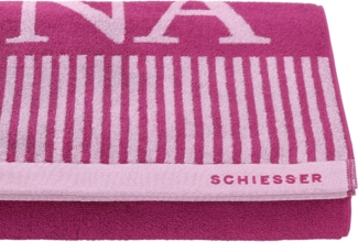 Schiesser 'Rom' Saunatuch, Baumwollfrottier fuchsia, 75 x 200 cm