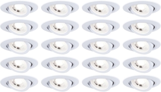 Paulmann 99997 LED Einbauleuchten 20er-Set schwenkbar 3000K Weiß