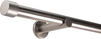 Deco-Raum Gardinenstange Kappe, Ø 25 mm, 1-läufig, Wunschmaßlänge, kürzbar, Bohren, verschraubt, Metall, Komplett-Set mit Befestigungsmaterial