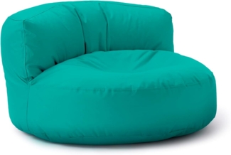 Lumaland runde Outdoor Sitzsack-Lounge, Polyester, Türkis, 90 x 50 cm, 320 l