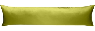 Bettwaesche-mit-Stil Mako-Satin Seitenschläferkissen Bezug aus 100% Baumwolle (Baumwollsatin) Uni/einfarbig (40x145 cm, Grün)