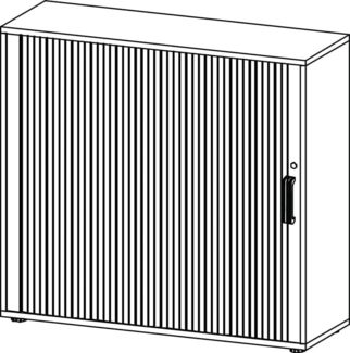 Rollladenschrank horizontal 3 Ordnerhöhen 120cm RE Grau / Silber