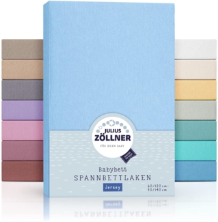 Julius Zöllner Spannbettlaken Jersey hellblau,60x120/70x140 cm