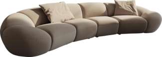 Big-Sofa Lunna 360x175 cm Fein Bouclé Taupe 2 Kissen