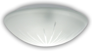LED-Deckenleuchte / Deckenschale rund, Schliffglas satiniert, Ø 30cm