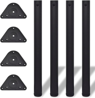 4x höhenverstellbares Tischbein Schwarz 710 mm 242148