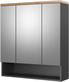 Vicco 'Eden' Spiegelschrank, Spanplatte anthrazit, 70 x 77,5 x 21,7 cm