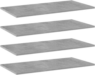 vidaXL Bücherregal-Bretter 4 Stk. Betongrau 80 x 40 x 1,5 cm Holzwerkstoff