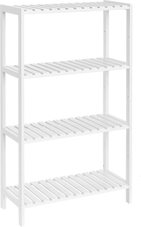 SONGMICS Badezimmerregal, Bambus weiß, 60 x 26 x 100 cm