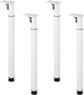 relaxdays Tischbein Tischbeine 4er Set klappbar verstellbar, Weiß