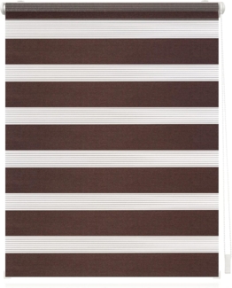 Lichtblick Sonnenschutzsysteme GmbH Doppelrollo Askersund 55 cm x 150 cm (BxL) Dunkelbraun modernes Duo Rollo mit aufregenden Designs; Klemm- und schraubbar; Lichtdurchlässig und blickdicht