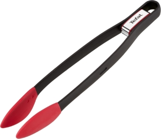 Tefal 'Ingenio K20607' Lebensmittelzange, Premium-Küchenzange, Kunststoff, Schwarz/Rot, leicht zu reinigen & spülmaschinengeeignet