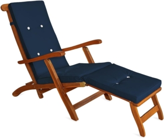 Detex Auflagekissen wasserabweisend, Polyester blau, 174 x 43 x 5 cm