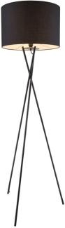 Globo 'Gustav' Standlampe, Textil-Schirm schwarz, Höhe: 160 cm