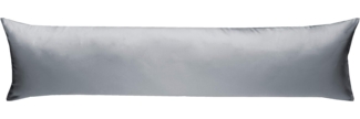 Mako-Satin Seitenschläferkissen Bezug uni / einfarbig grau 40x145 cm von Bettwaesche-mit-Stil