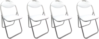4x Metall Klappstühle weiß Gästestühle Stuhl Gäste Besucherstuhl Gartenstuhl