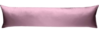Mako-Satin Seitenschläferkissen Bezug uni / einfarbig rosa 40x145 cm von Bettwaesche-mit-Stil
