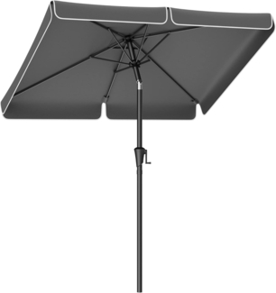Songmics Sonnenschirm ohne Aufbewahrungstasche, ohne Ständer, UPF 50+, Stahl / Polyester, Grau, 200 x 150 cm