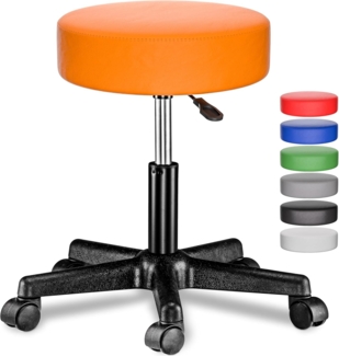 CASARIA® Rollhocker Höhenverstellbar Kunstleder Orange