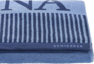 Schiesser 'Rom' Saunatuch, Baumwollfrottier hellblau, 75 x 200 cm