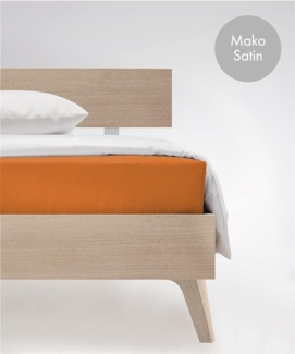 Fleuresse Colours Spannbettlaken, Uni-Mako-Satin, orange, 200x200 cm