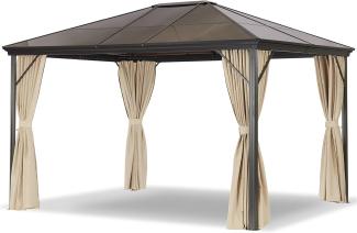 Leco Profi-Pavillon, Aluminium / Stahl braun / beige, 300x365 cm