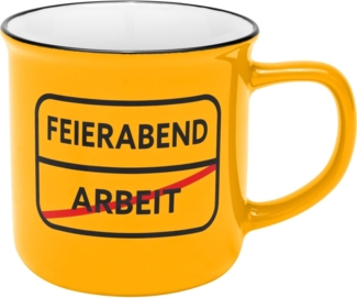 Tasse Lieblings-Becher Kaffeetasse Emaille-Optik Sheepworld Feierabend 48947