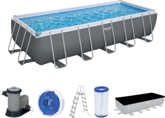Power Steel™ Frame Pool, Grau, 640 x 274 x 132 cm