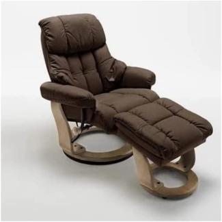 Relaxsessel Calgary schwarz Leder mit Hocker