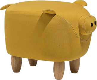 Beliani Pouf pet yellow PIGGY