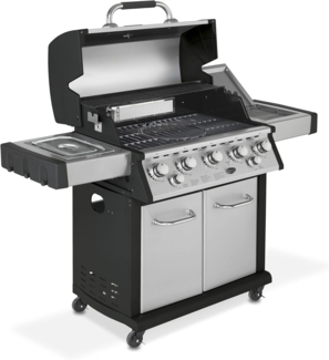 Justus 'Mars Plus' Gasgrill, 5+1 Brenner, Backburner, Edelstahl silber / schwarz, 158 x 62 x 122 cm