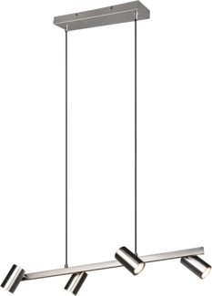 Balkenpendelleuchte MARLEY 4-flammig Spots drehbar, Silber, Breite 80cm
