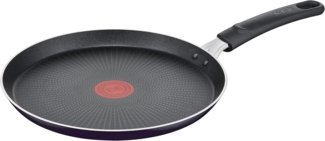 Tefal D52610 Resist Crêpepfanne 25 cm | sichere Titanium Antihaftversiegelung | Thermo-Signal Temperaturindikator | leichte Reinigung | Flame Protect-Technologie | Schwarz | nicht induktionsgeeignet
