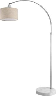 Monzana Bogenlampe schwenkbar / höhenverstellbar, Edelstahl / Polyester beige, 150-175 cm