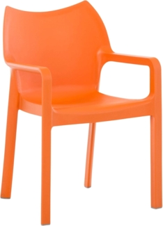 CLP Stuhl Diva Kunststoff-Gartenstuhl mit Armlehnen,orange