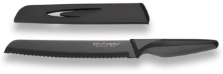 ECHTWERK 'EW-SS-0130' Brotmesser mit Klingenschutz, Edelstahl schwarz, 20 cm